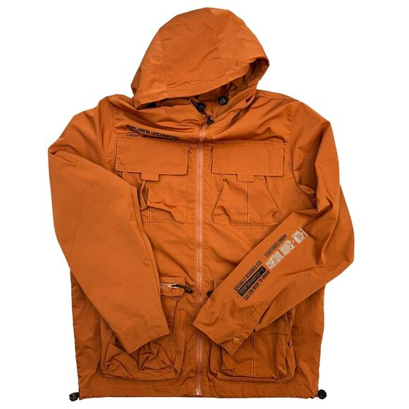 Smoke Rise Men's Nylon Utility Jacket Hood Regular Fit Rust 100% Poly Men Medium - Picture 1 of 15